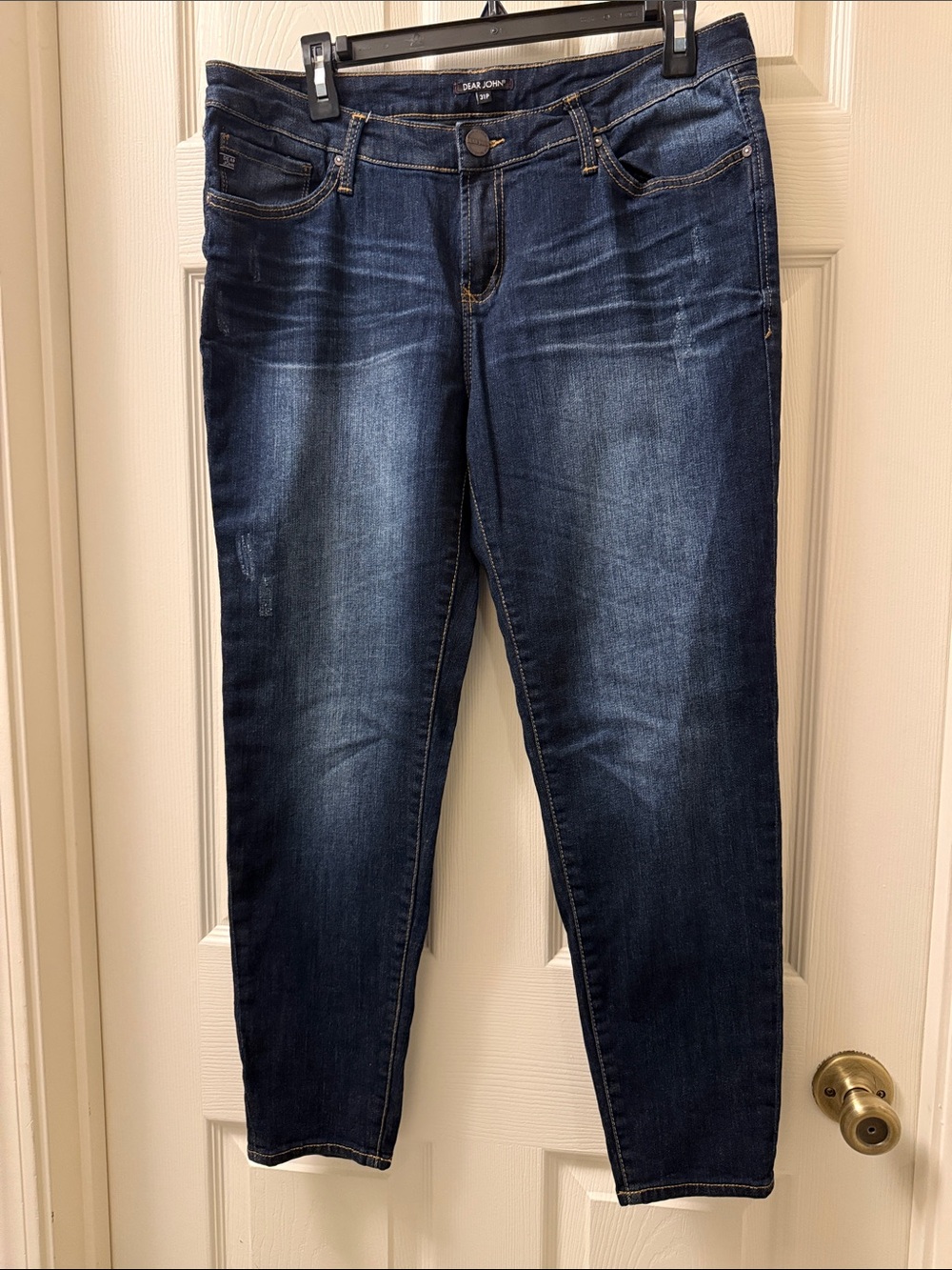Dear John Indigo Skinny Jeans with Faded Highlights